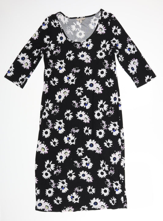 Anthology Womens Black Floral  A-Line  Size 12