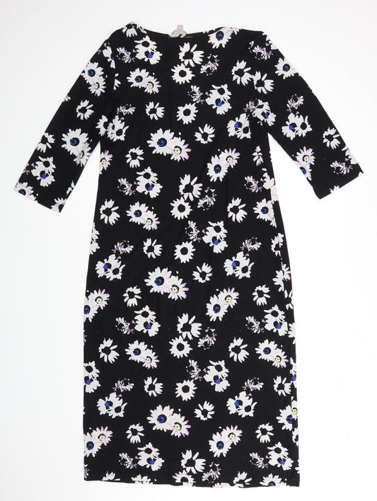Anthology Womens Black Floral  A-Line  Size 12