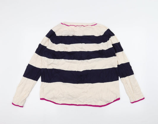 Gap Womens White Striped  Pullover Jumper Size S