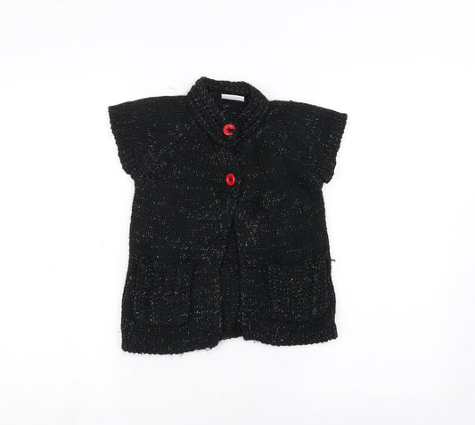 EthelAustin Girls Black  Knit Jacket Coatigan Size 5-6 Years
