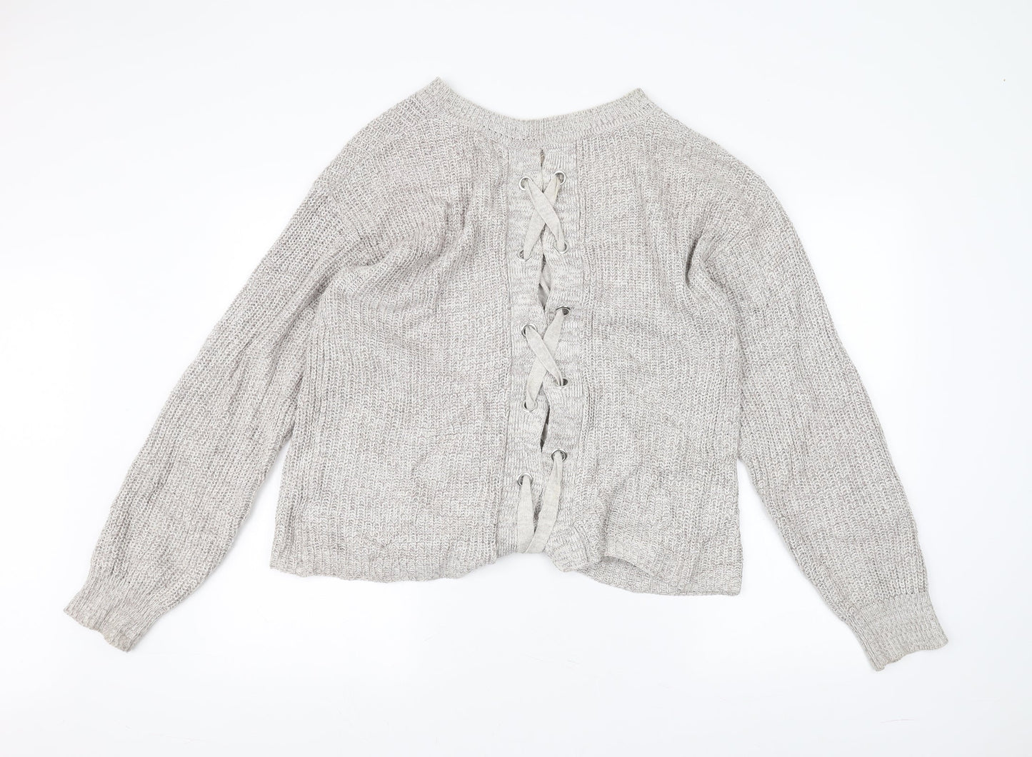 Bobeau Womens Grey  Knit Pullover Jumper Size M