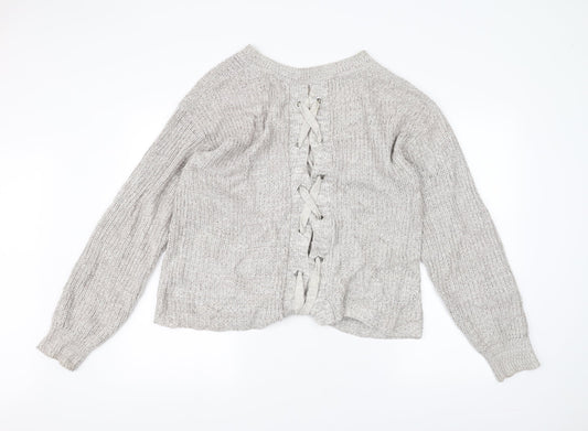 Bobeau Womens Grey  Knit Pullover Jumper Size M