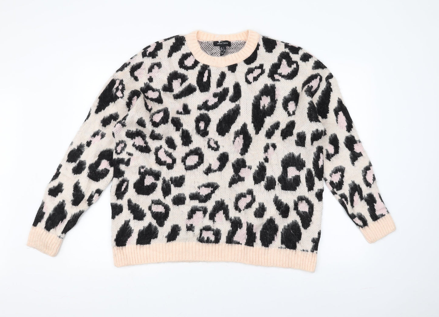 New Look Womens Pink Animal Print  Pullover Jumper Size S
