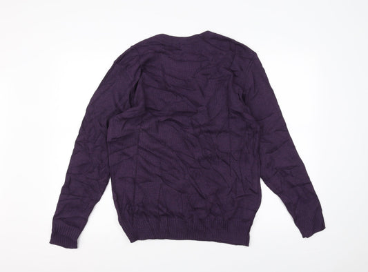 Rose Womens Purple  Knit Pullover Jumper Size M