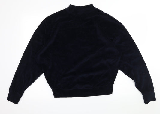 Topshop Womens Blue  Velvet Pullover Sweatshirt Size 6