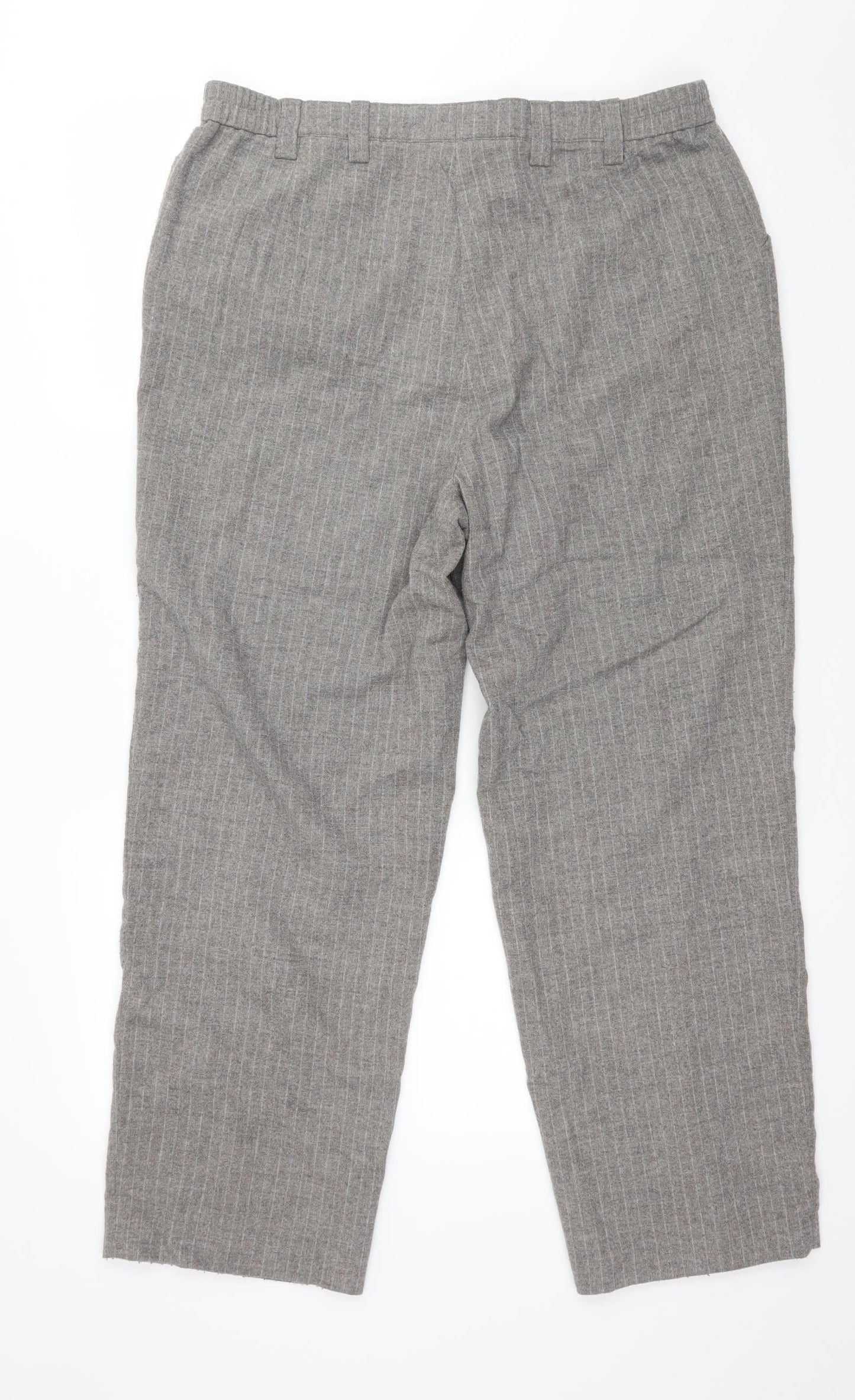 MICHELE Womens Grey Striped  Trousers  Size 16 L26 in