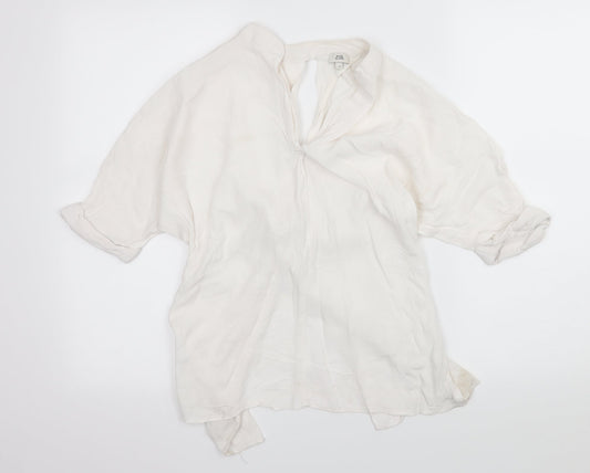 River Island Womens White   Basic Blouse Size 6  - open back