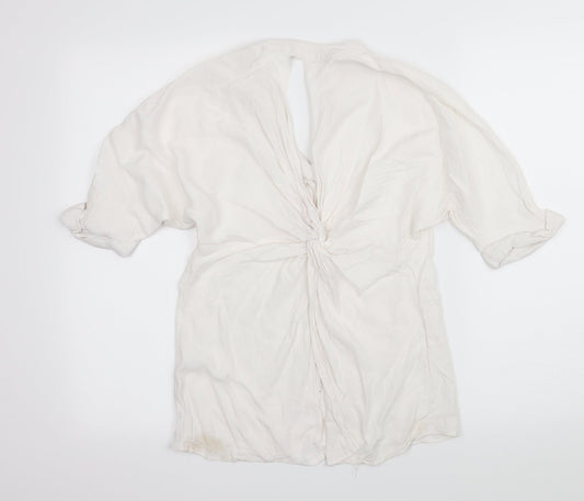 River Island Womens White   Basic Blouse Size 6  - open back