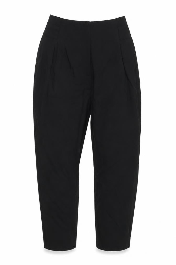 Front view of ASOS women’s black trousers, size UK 8, 21-inch leg