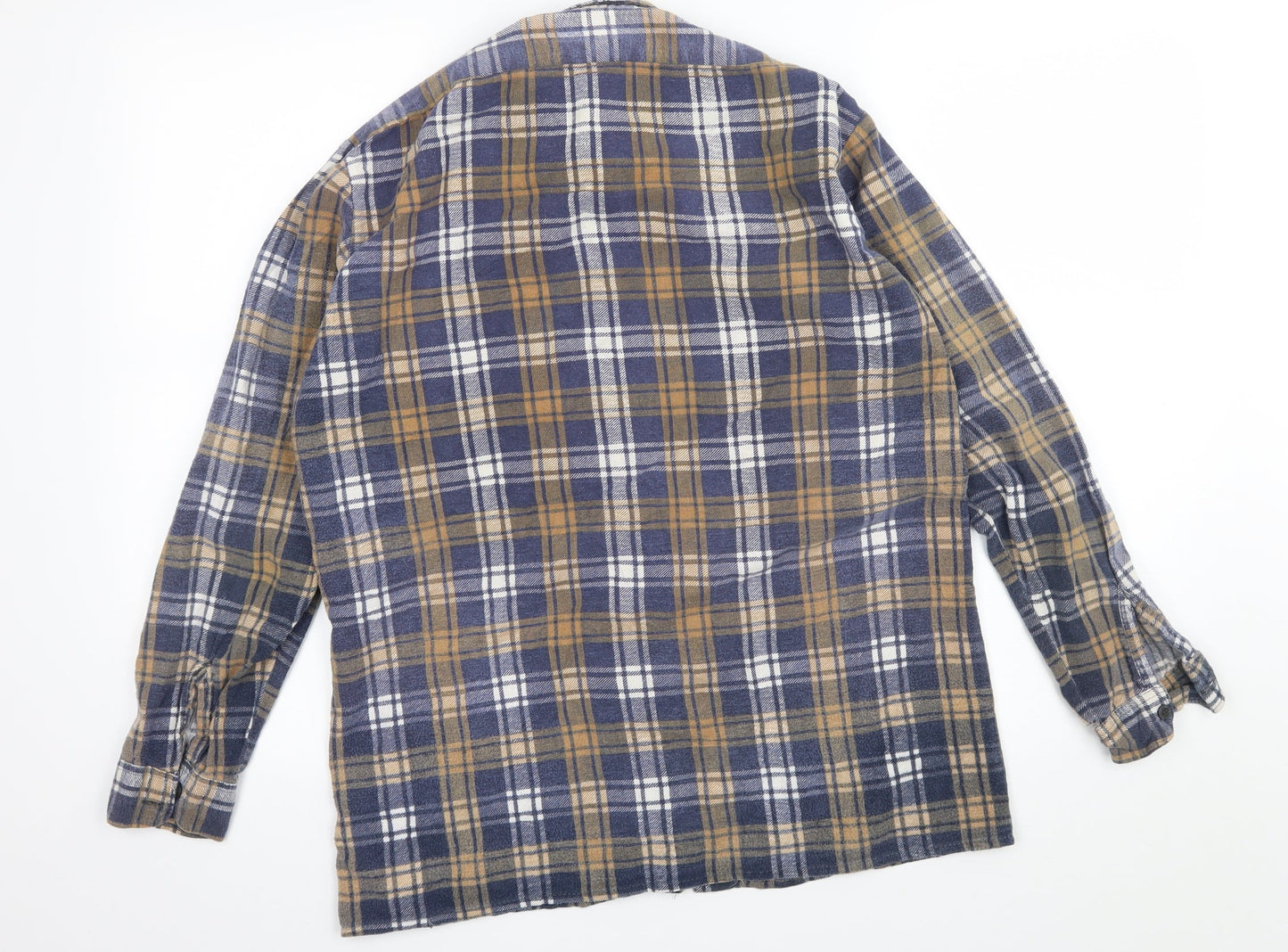 Preworn Mens Beige Plaid   Button-Up Size S