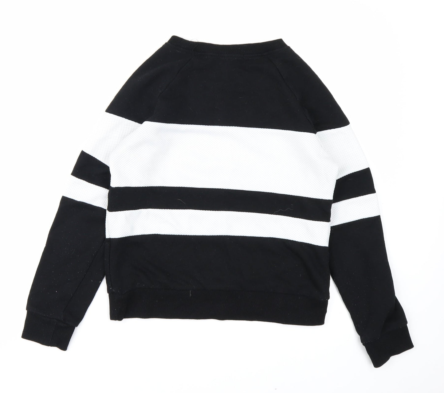 FOREVER 21 Womens Black Striped  Pullover Sweatshirt Size S