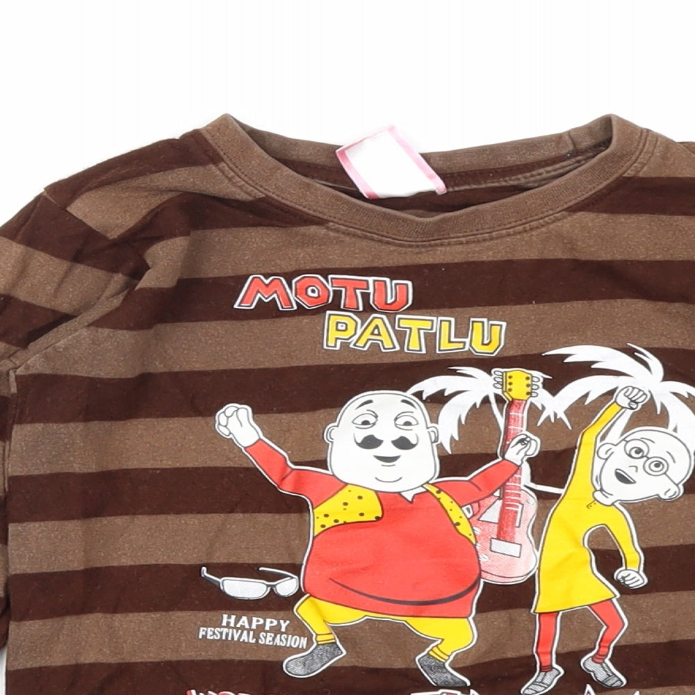 Fisher Boys Brown Striped  Basic T-Shirt Size 2-3 Years