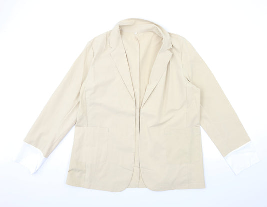 Preworn Womens Beige   Jacket Blazer Size 2XL