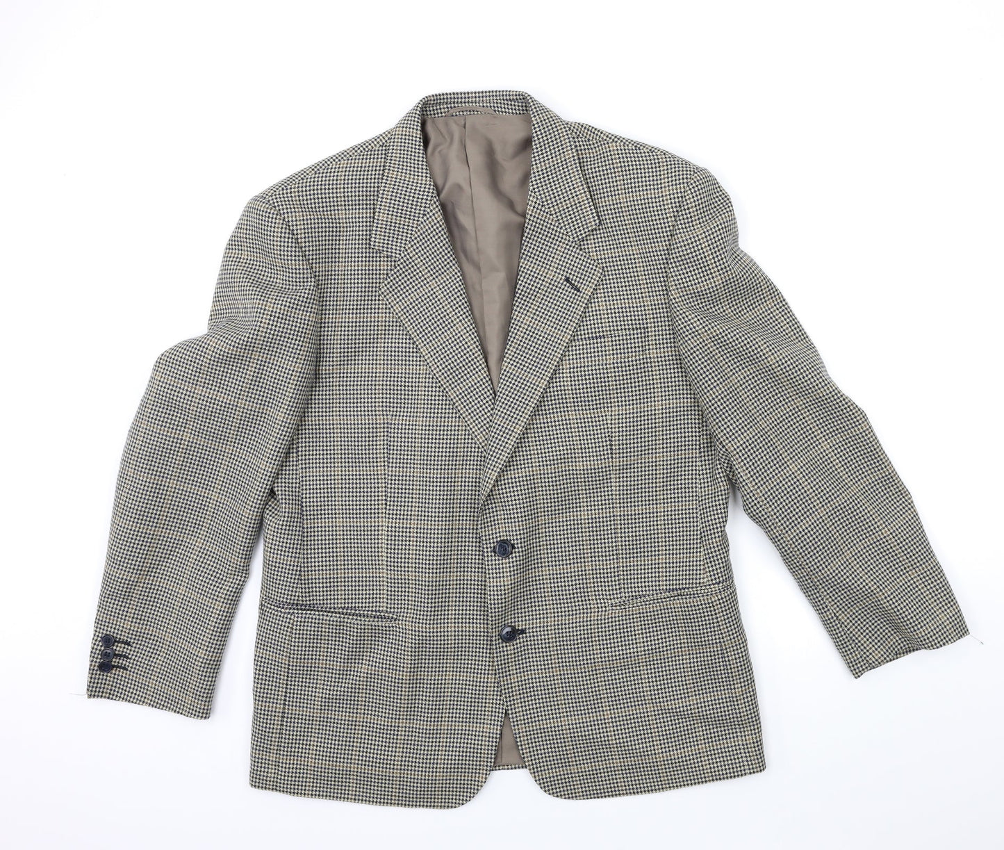 Preworn Mens Beige Check  Jacket Suit Jacket Size 40