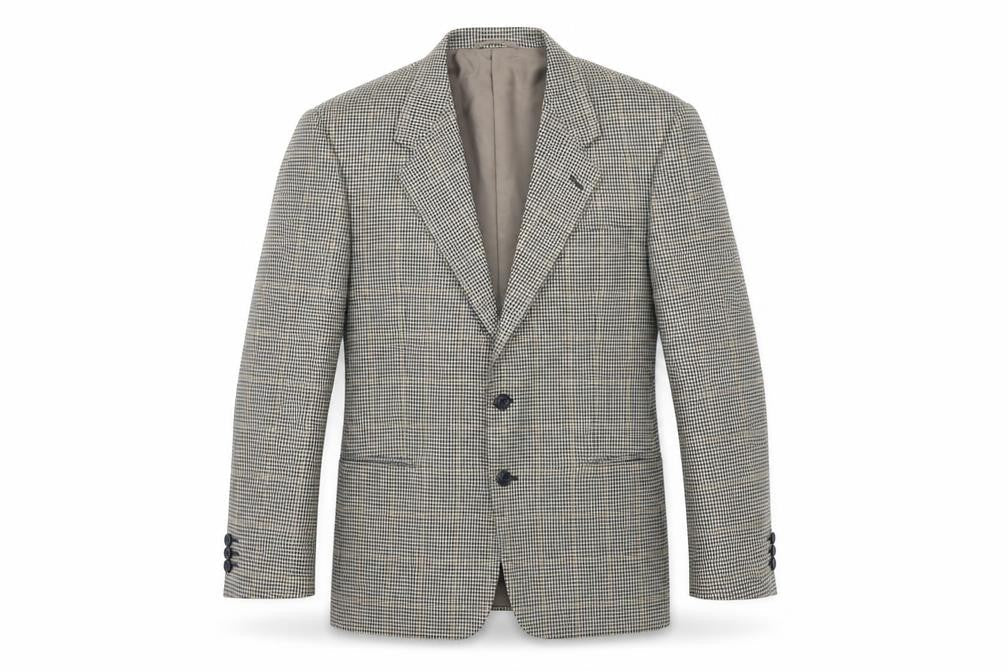 Preworn Mens Beige Check  Jacket Suit Jacket Size 40