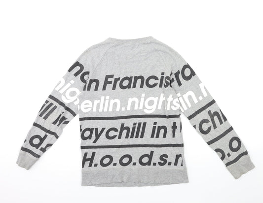 H&M Girls Grey Striped  Pullover Jumper Size 11-12 Years