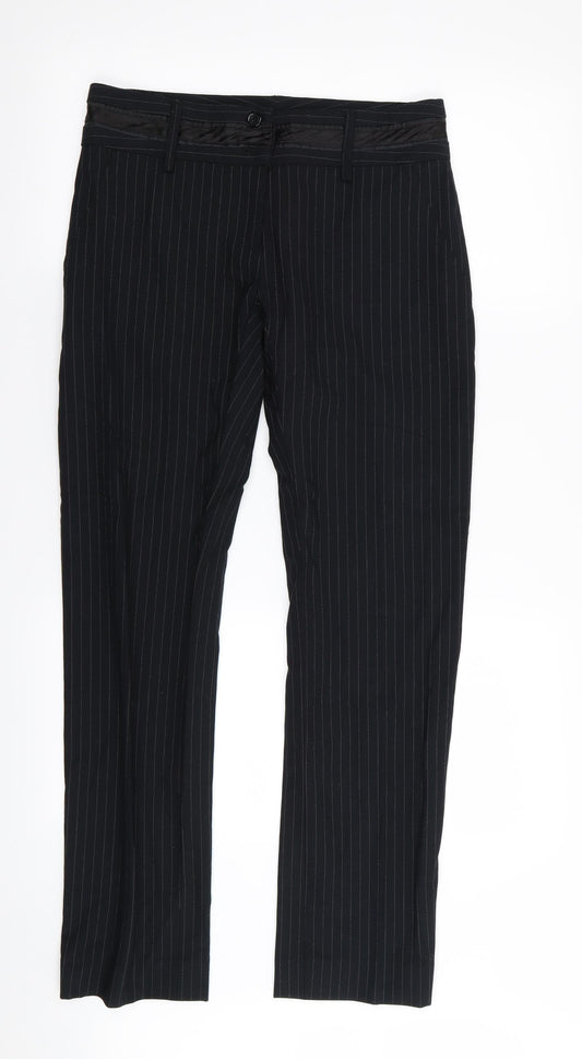 Preworn Womens Black Striped  Trousers  Size 30 in L31 in