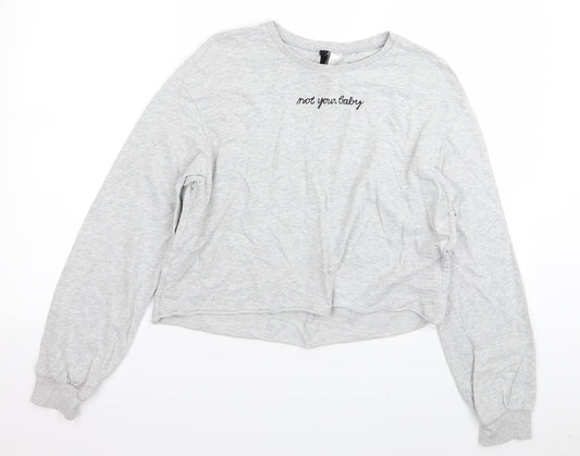 H&M Womens Grey   Pullover Jumper Size S