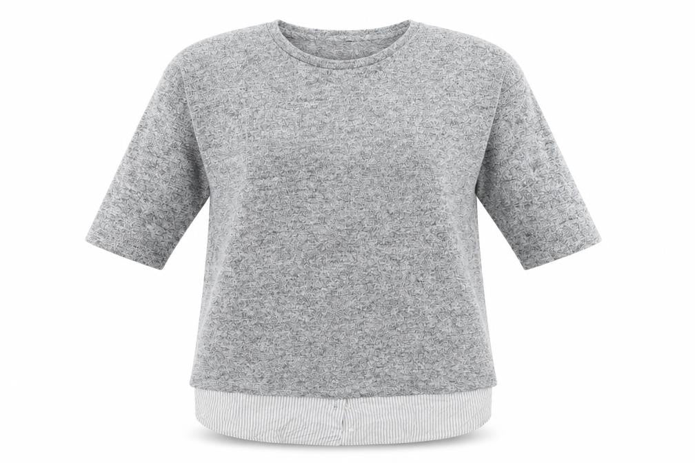 Front view of TU women’s grey jumper, size UK 16, - under shirt detail