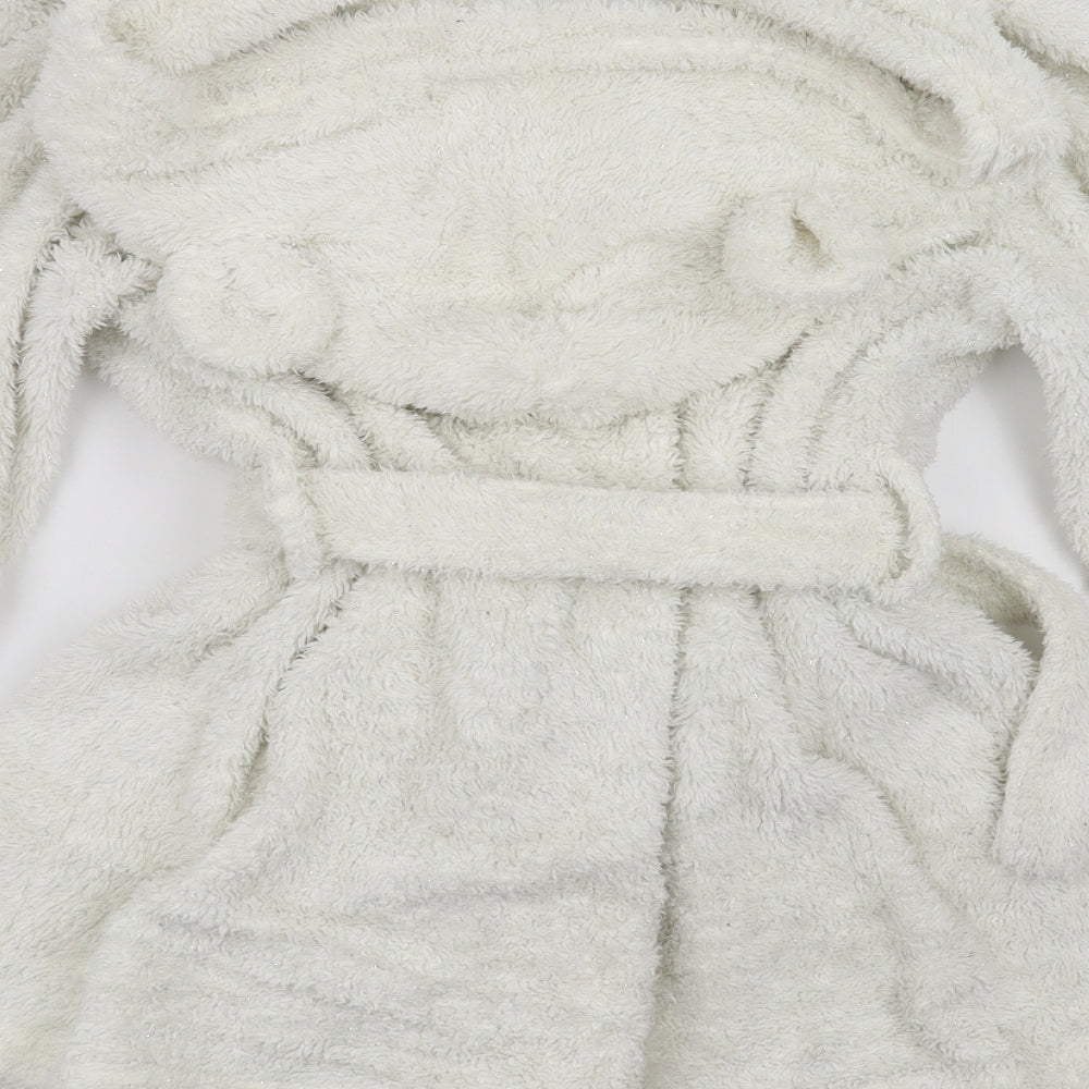 Debenhams Womens White Solid  Top Robe Size 8  - Ears on hood