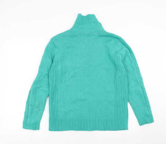 Preworn Womens Green   Full Zip Jumper Size 14