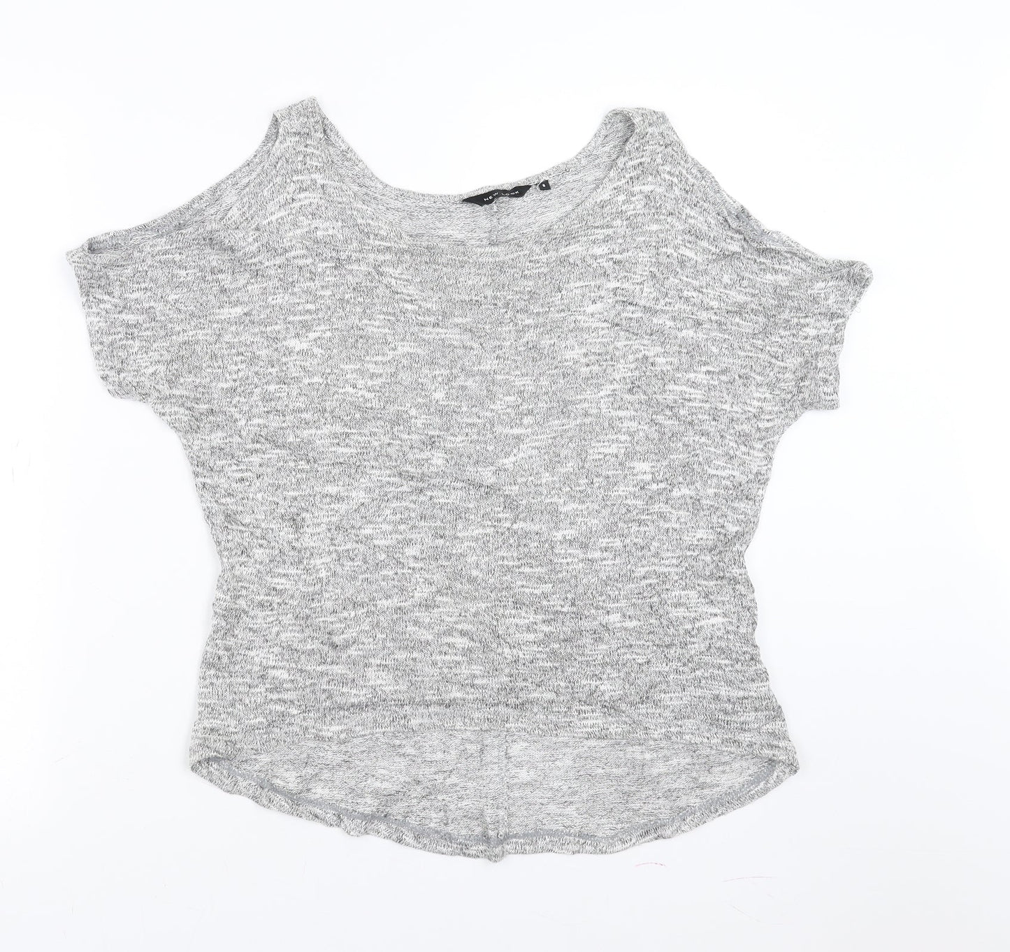 New Look Womens Grey   Pullover Jumper Size 8  - cold Shoulder