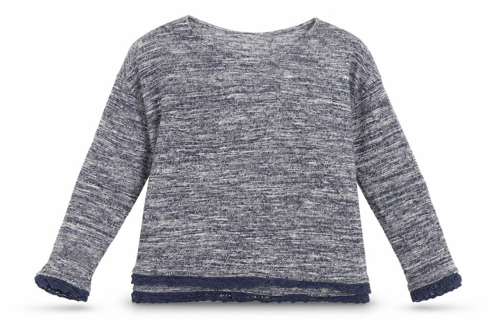 Next Girls Blue   Pullover Jumper Size 11 Years  - crochet detail