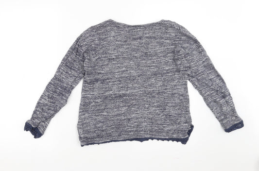 NEXT Girls Blue   Pullover Jumper Size 11 Years  - crochet detail