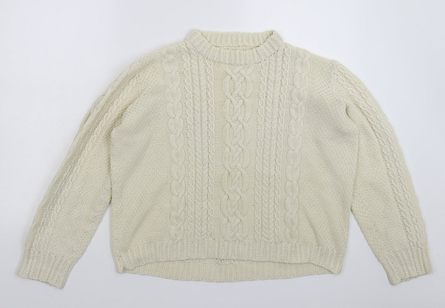 Preworn Womens White  Knit Pullover Jumper Size 20