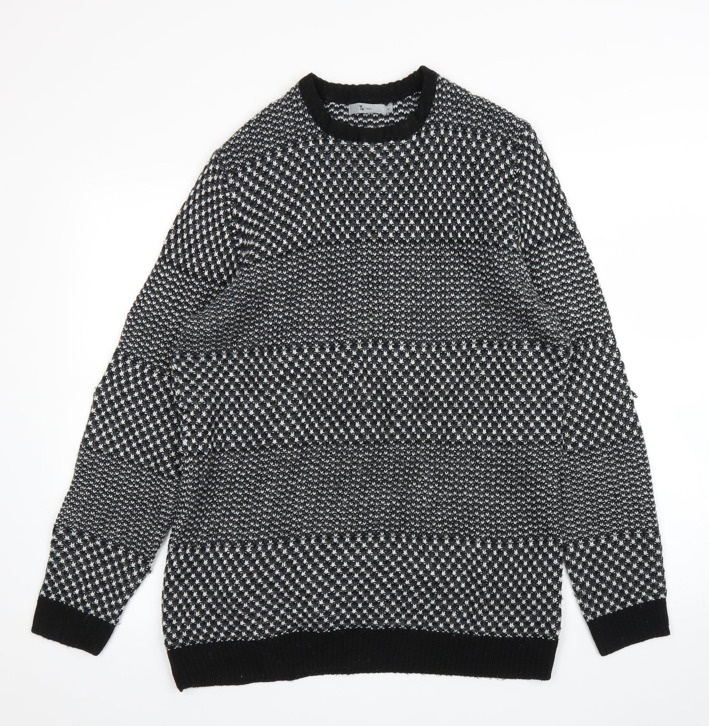 TU Mens Black   Pullover Jumper Size M