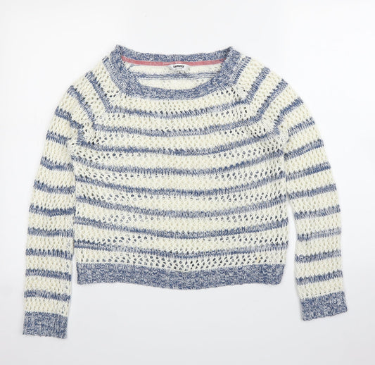 Tammy Girls Blue Striped  Pullover Jumper Size 14 Years