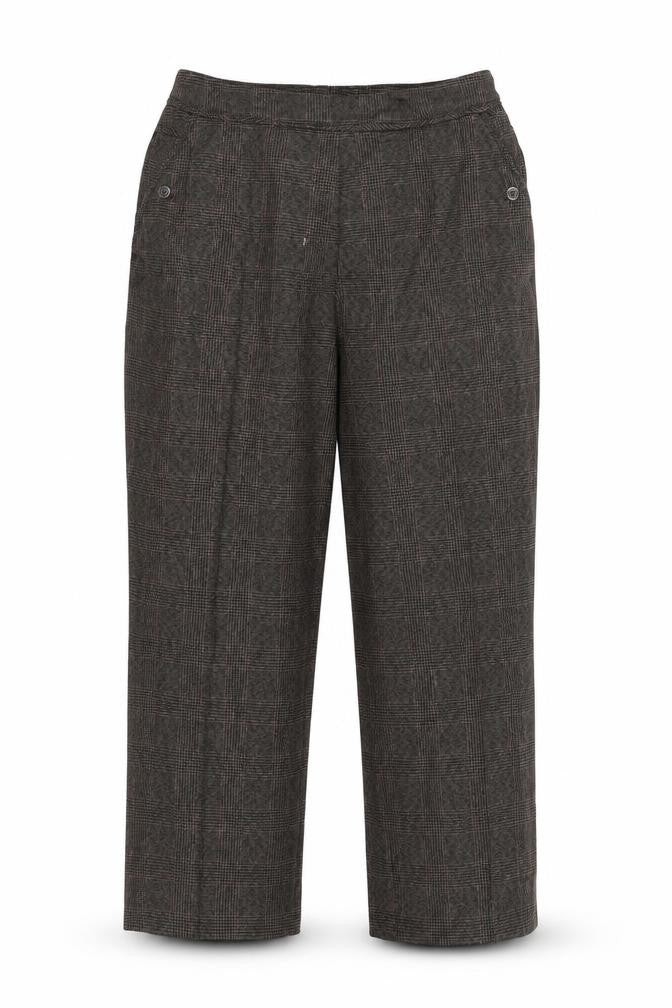 Marks and Spencer Womens Brown Check  Trousers  Size 12 L22 in