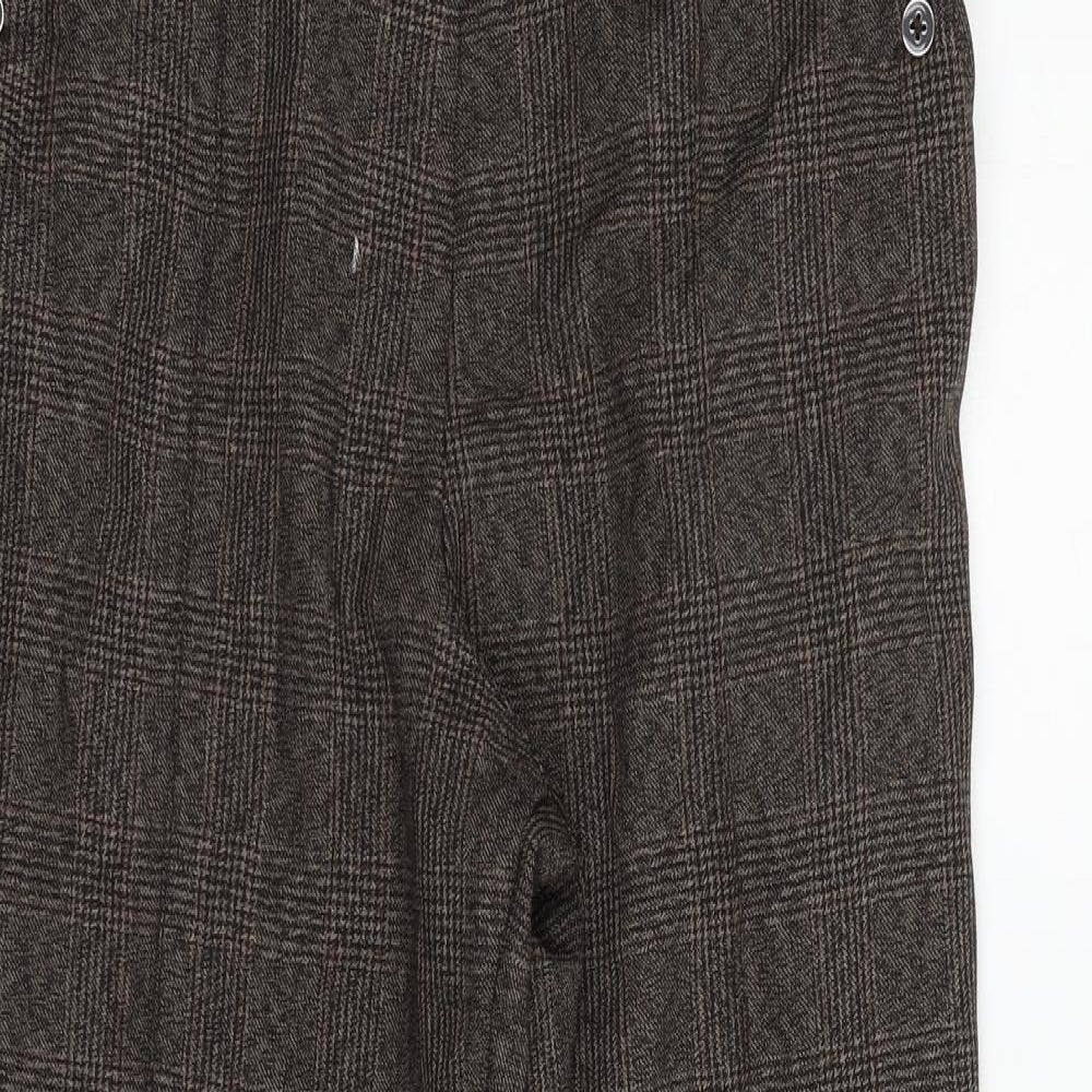 Marks and Spencer Womens Brown Check  Trousers  Size 12 L22 in