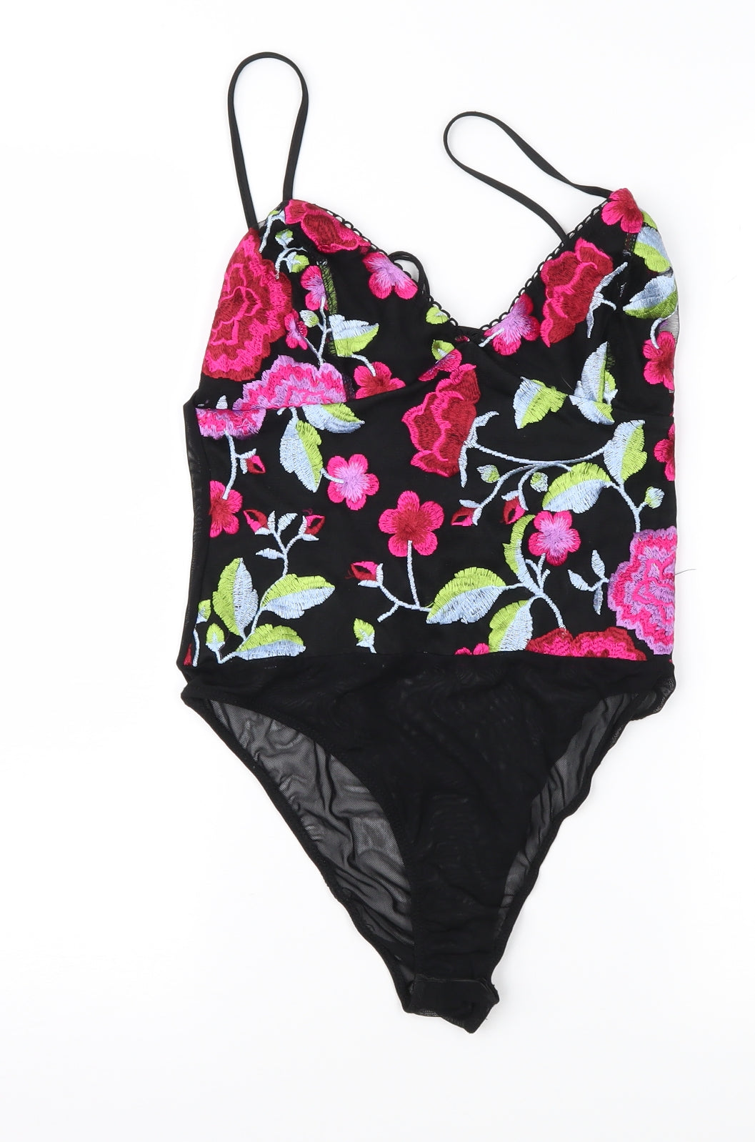 Topshop Womens Black Floral  Basic Blouse Size 10