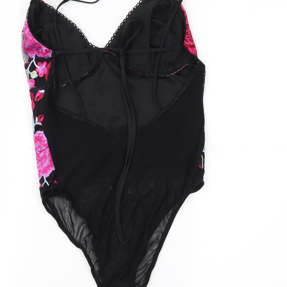 Topshop Womens Black Floral  Basic Blouse Size 10