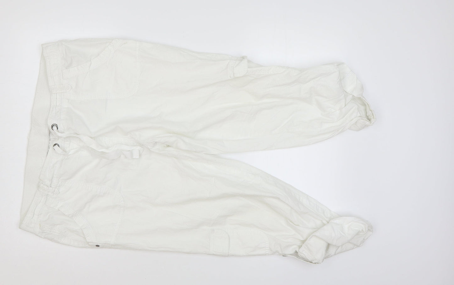 Preworn Womens White   Capri Trousers Size L L20.5 in