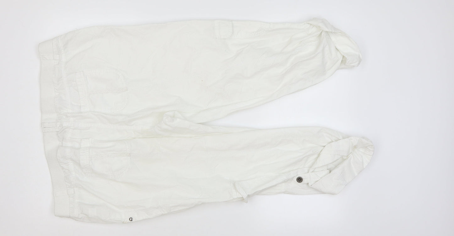 Preworn Womens White   Capri Trousers Size L L20.5 in