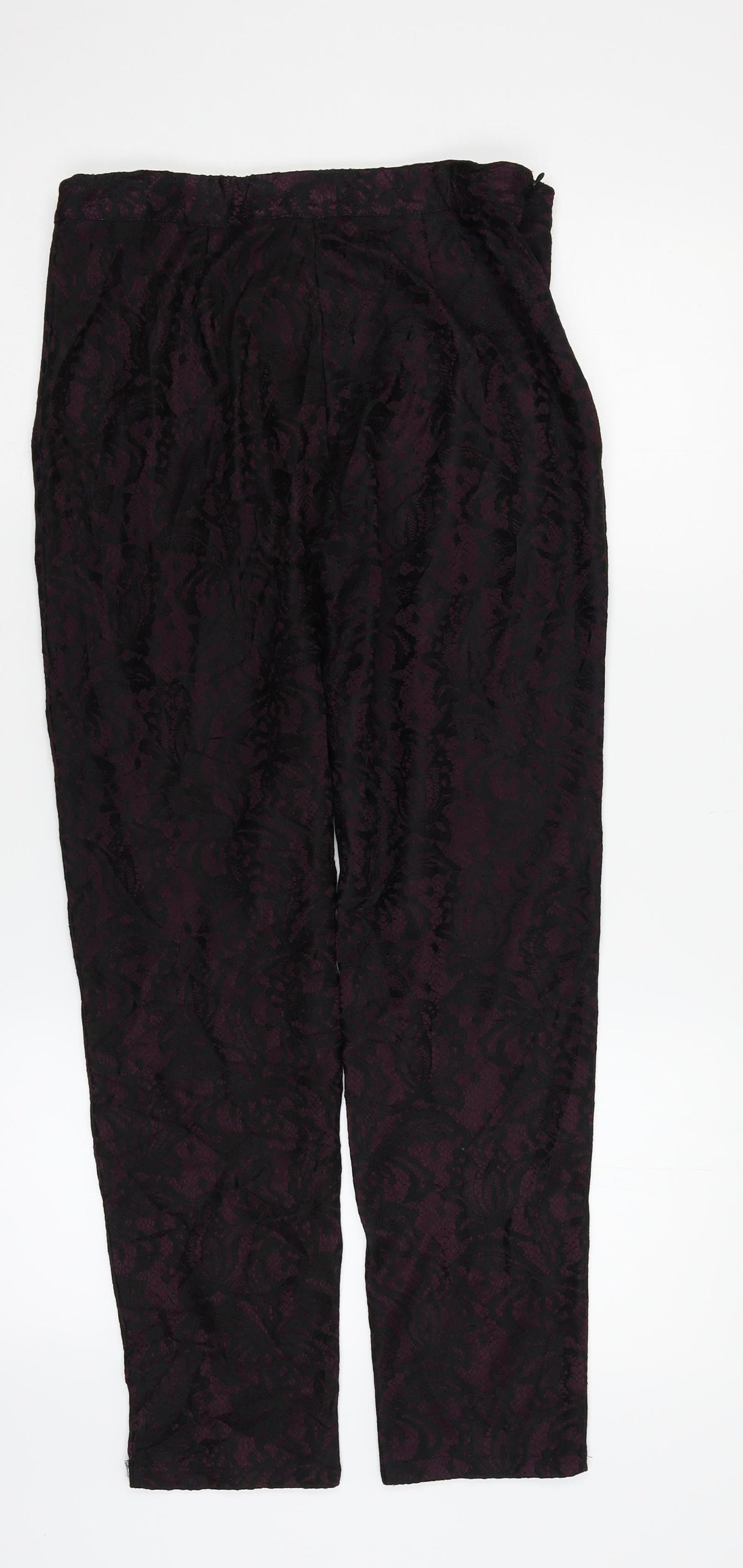 Boohoo Womens Purple   Trousers  Size 10 L25 in