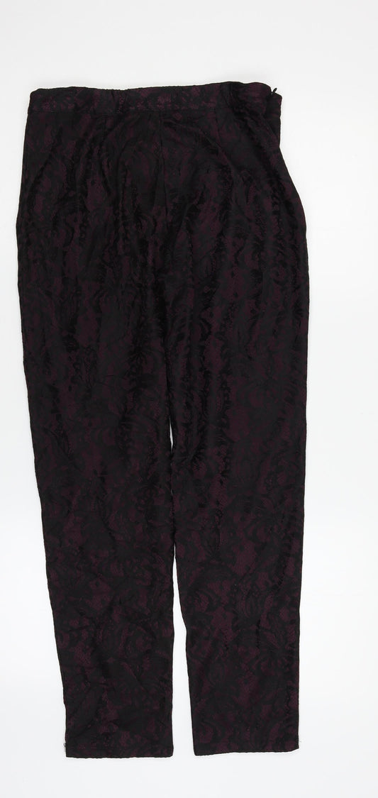 Boohoo Womens Purple   Trousers  Size 10 L25 in
