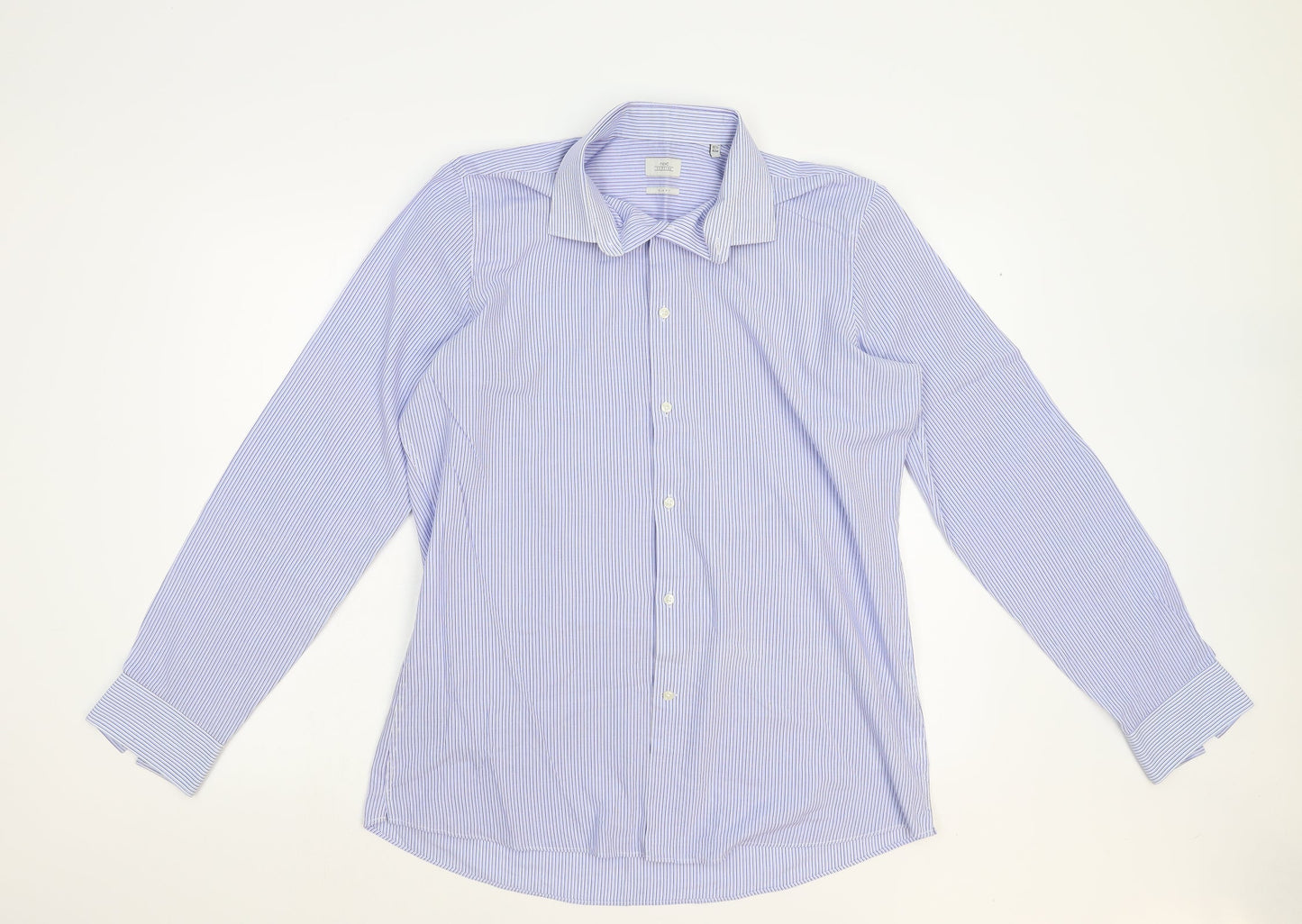NEXT Mens Black Striped   Dress Shirt Size 42