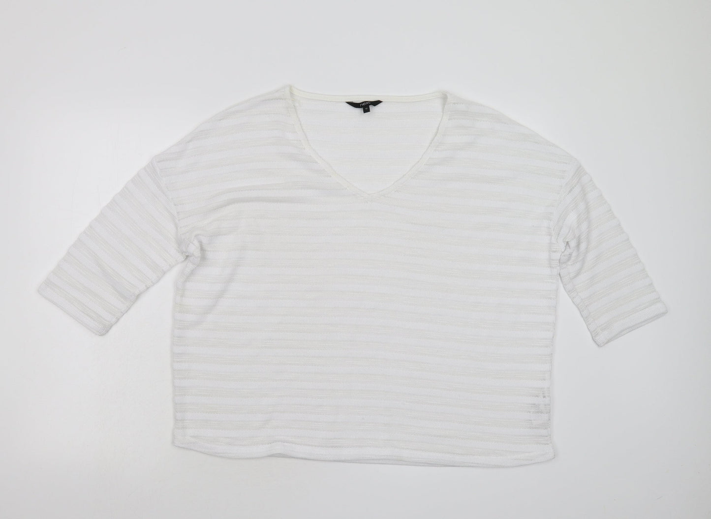NEXT Womens White  Knit Pullover Jumper Size 12