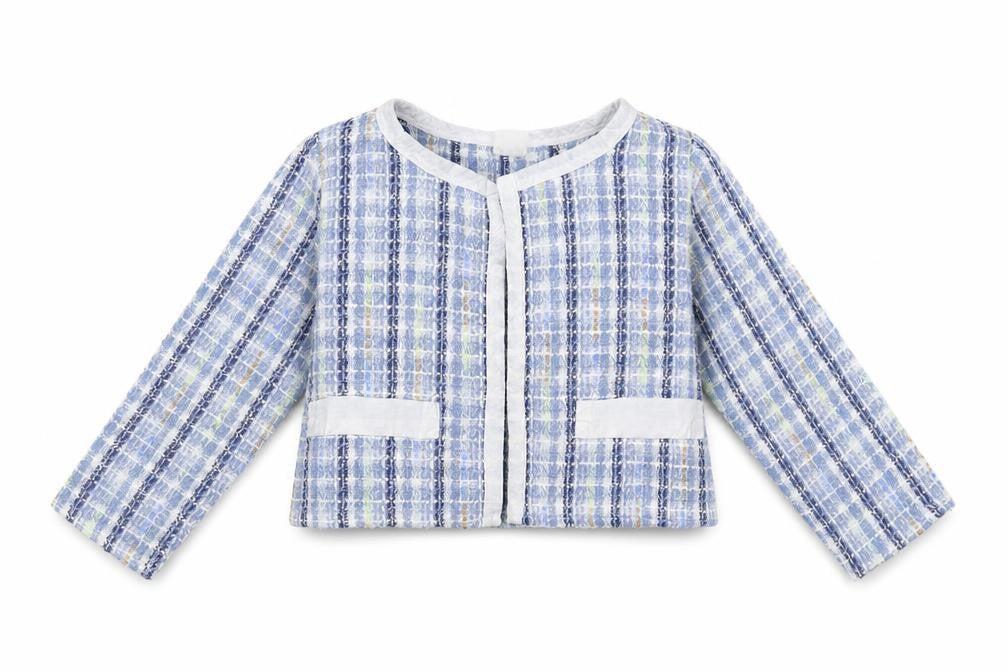 SHEIN Girls Blue Check  Jacket  Size 2-3 Years