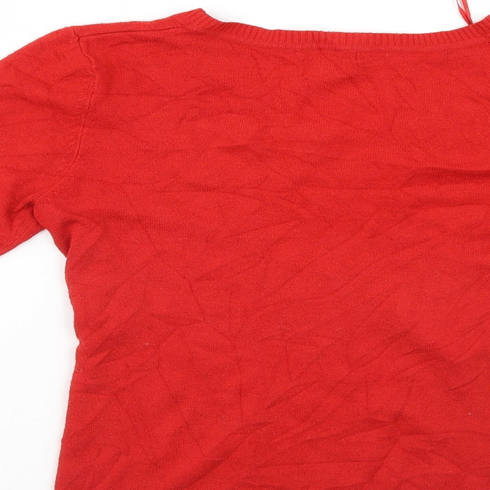 H&M Womens Red   Pullover Jumper Size M