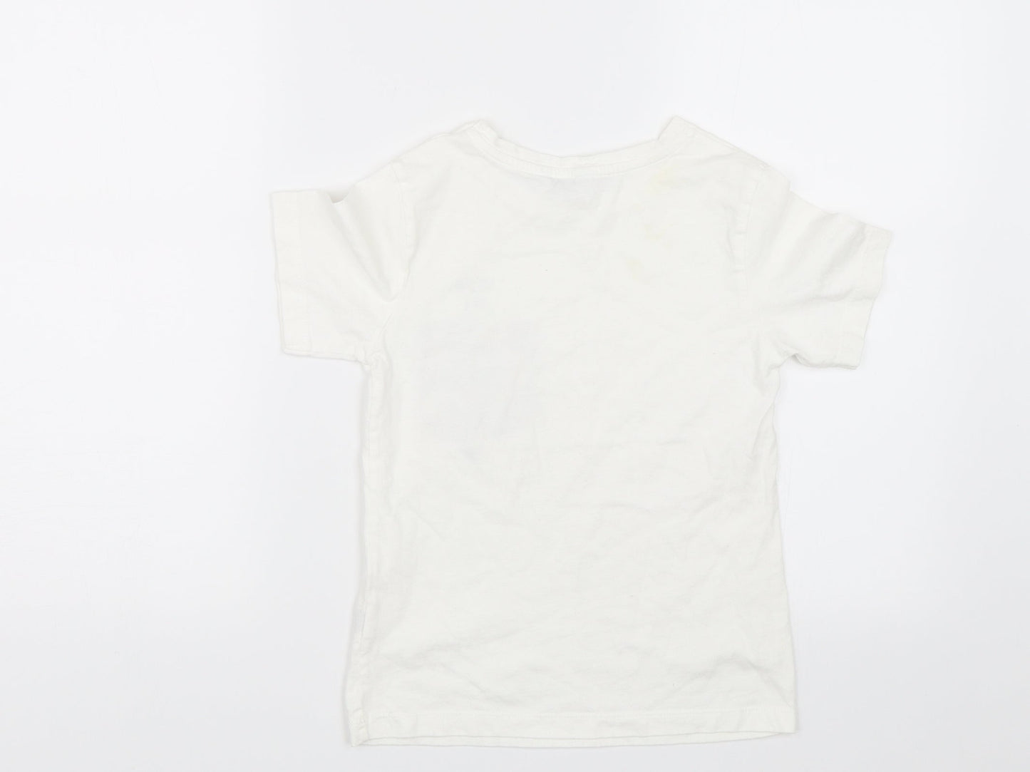 Primark Girls White   Basic T-Shirt Size 9-10 Years  - Lets go on a wild adventure