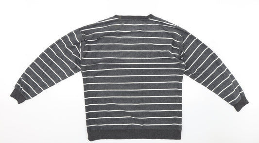 NEXT Womens Grey Striped  Pullover Jumper Size 10  - Bonnie Nuit