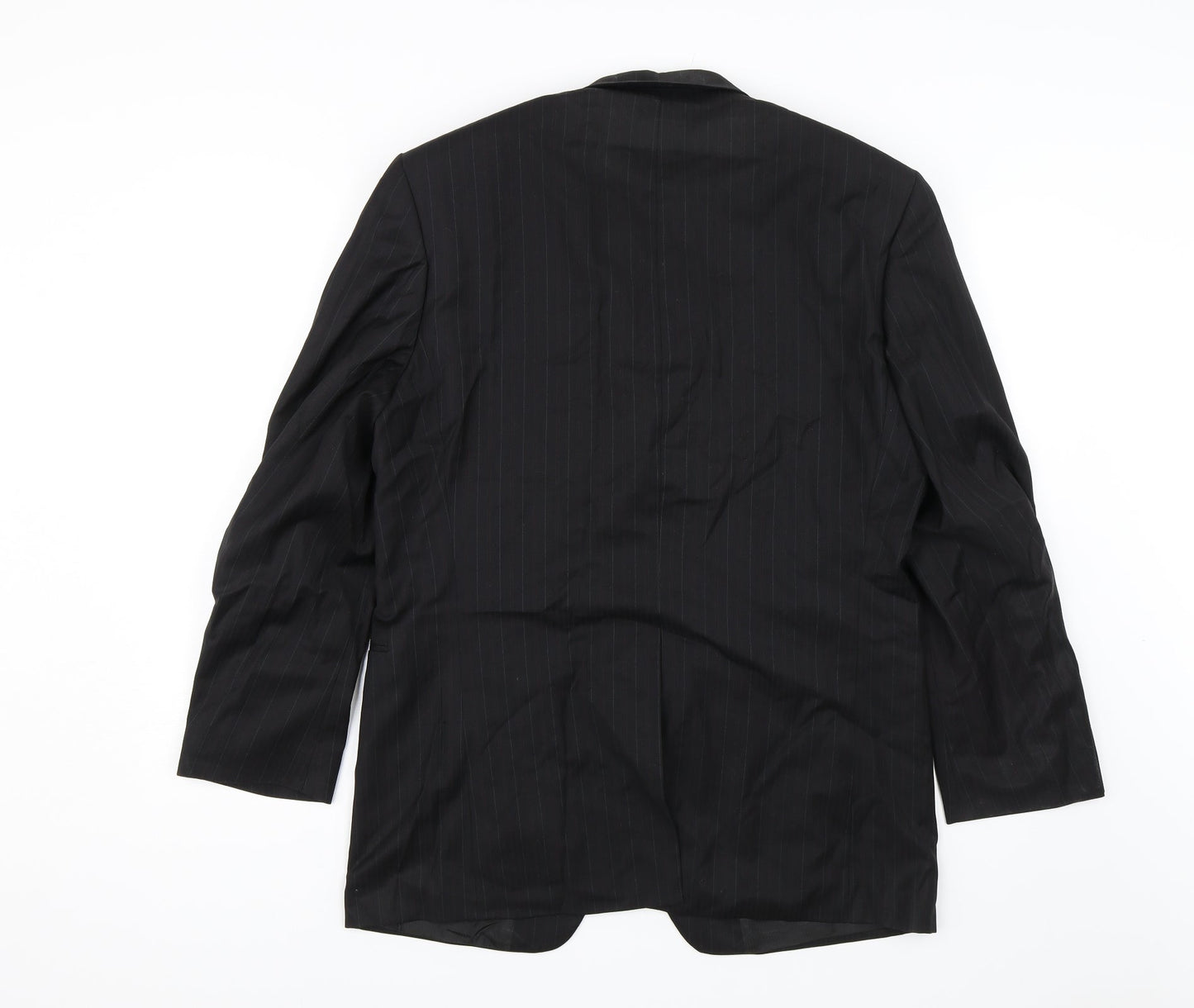 Van Kollem Mens Black Striped  Jacket Blazer Size 36
