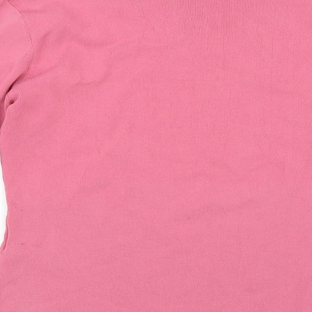 Aniela Womens Pink  Rayon Basic Blouse Size M