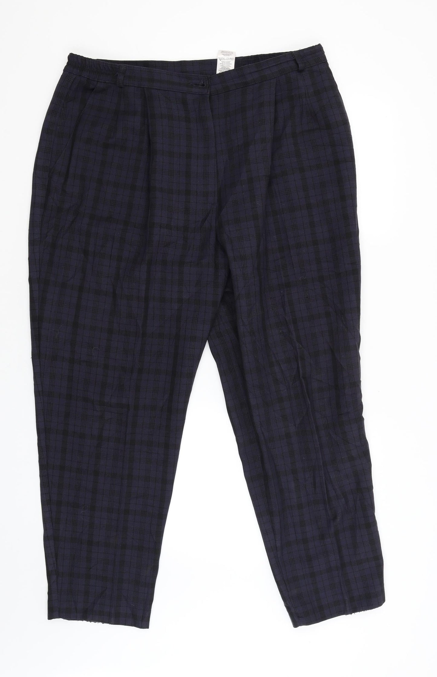 Marks and Spencer Womens Purple Check  Capri Trousers Size 32 L27 in