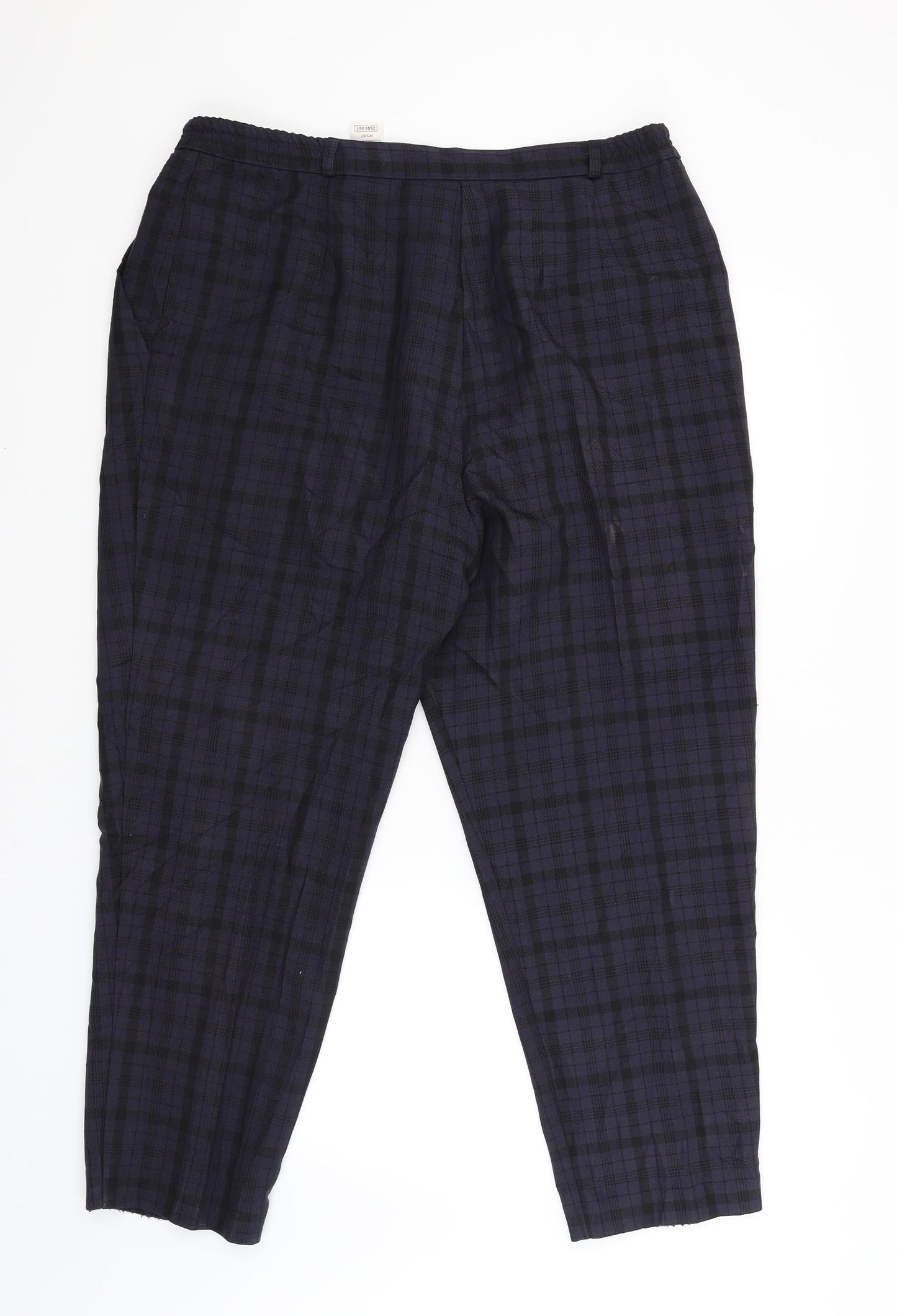 Marks and Spencer Womens Purple Check  Capri Trousers Size 32 L27 in