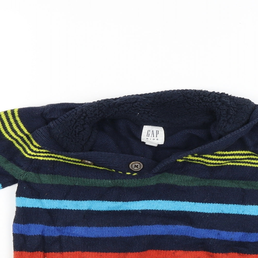 Gap Womens Blue Striped  Pullover Jumper Size M